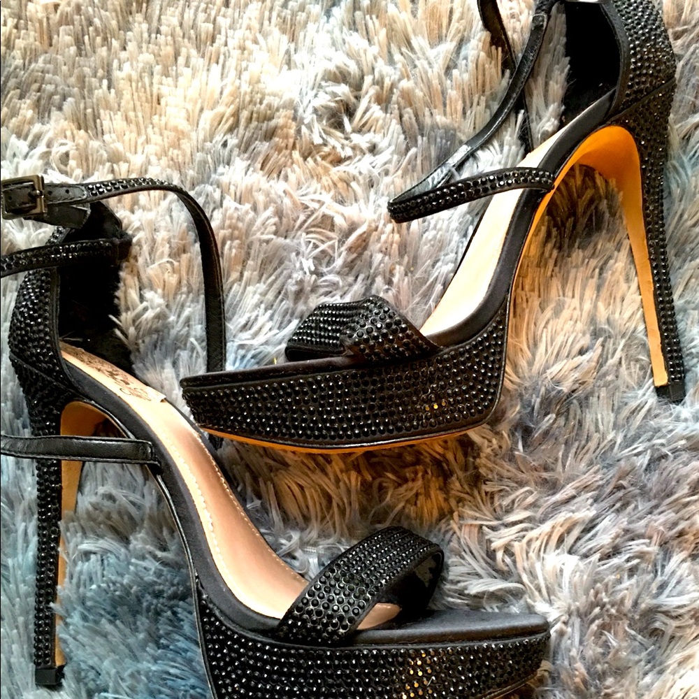 Vince Camuto Black Strappy Heels Size 9
